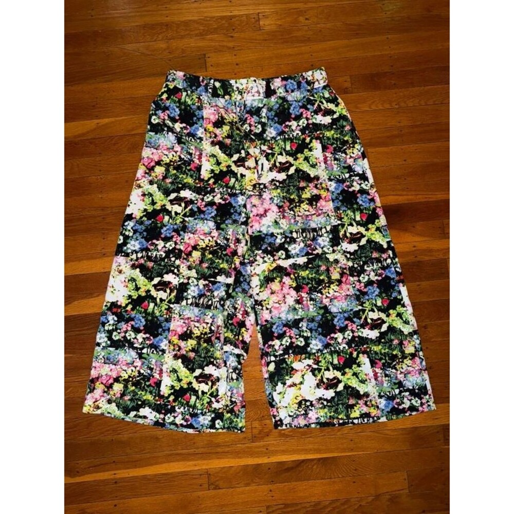 Ellen Tracy Drawstring/Elastic Waist Floral Pants, Large